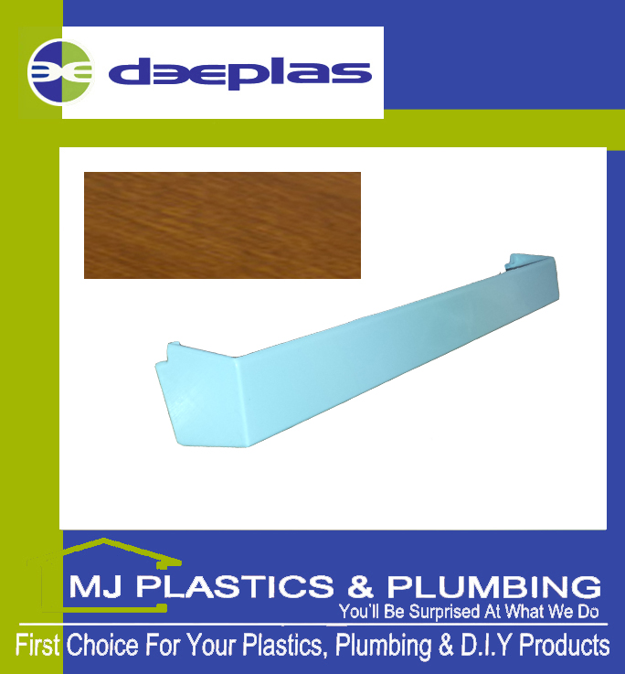 Deeplas External Fascia Corner Double Ended Square Edge 500mm - Golden Oak